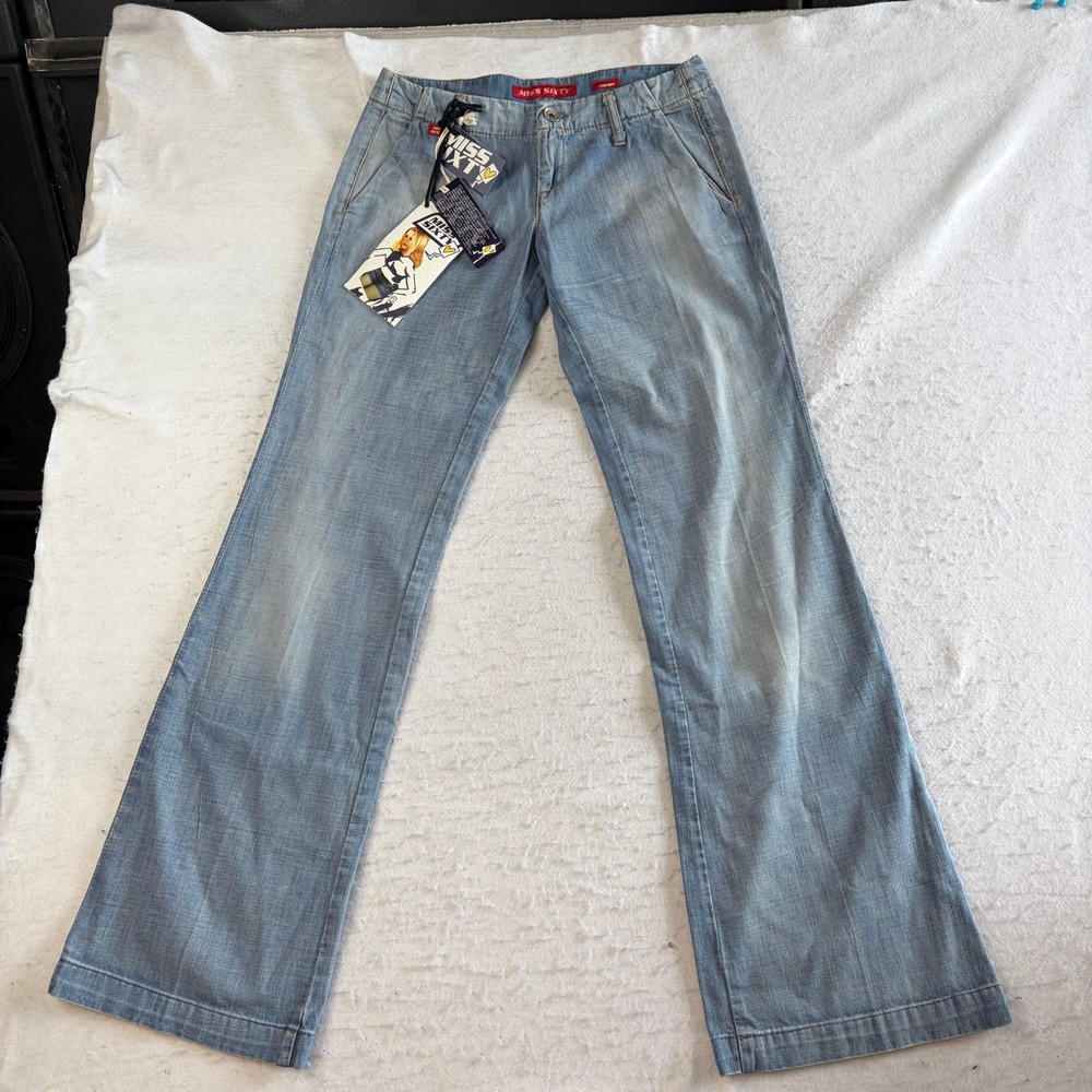 Miss Sixty Thierry Flare Jeans Womens Size 28 Light Blue Denim Y2K Low Rise